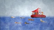 Die Robben f&uuml;hren Lily und ihre Freunde auf der Delilah durch den Nebel zur Insel, wo sie Salty vergessen haben.