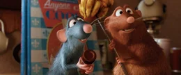 Die Ratte Remy (l.) ist st&auml;ndig auf der Suche nach neuen kulinarischen Kreationen. Sein Freund Emile (r.) ist dabei stets an seiner Seite.