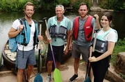 Moderator Arndt Reisenbichler vor seiner Kanu-Tour auf der Blies mit Eilert von Busch, Niklas von Busch und Kira Döllgast (vlnr.). Moderator Arndt Reisenbichler vor seiner Kanu-Tour auf der Blies mit Eilert von Busch, Niklas von Busch und Kira Döllgast (vlnr.).