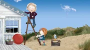 Lily glaubt zu alt zu sein, um auf Strandschatz Eilandzu spielen und hilft stattdessen ihrem Papa bei einer "Erwachsenenarbeit".
