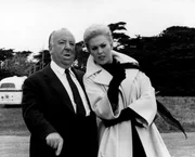Alfred Hitchcock, Kim Novak &ndash; bei den Dreharbeiten von &bdquo;Vertigo&ldquo;.