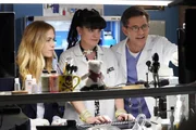 L-R: Bishop (Emily Wickersham); Abby (Pauley Perrette); Palmer (Brian Dietzen)