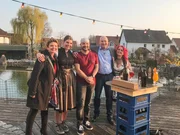 V.l.: Anna-Maria, Maria, Gastgeber Thorsten, Klaus und Sina