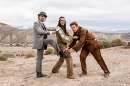 (v.l.n.r.) Dr. Schmitz (Rick Kavanian); Winnetou (Michael "Bully" Herbig); Old Shatterhand (Christian Tramitz)