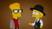 Bart (l.) erzählt Lisa (r.) im Woody-Allen-Stil seine Liebesgeschichte mit Mary ... Bart (l.) erzählt Lisa (r.) im Woody-Allen-Stil seine Liebesgeschichte mit Mary ...