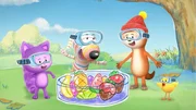 In ihrem imagin&auml;ren Labor wollen Daisy (links), Dylan (2. von links), Ozzy (3. von links) und Bitsy viele neue S&uuml;&szlig;igkeiten kreieren.