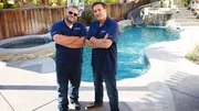 Pool Kings Jim (left) and Mike (right) stand confidently with smiles on their faces knowing that they have accomplished the Peacox dream pool.