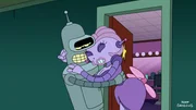 Sollte Benders (l.) Aff&auml;re mit der Frau des Roboter-Mafiabosses (r.) auffliegen, droht ihm ein Systemabsturz ...