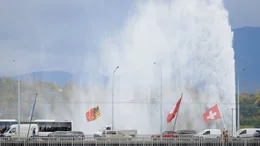 Jet d'eau Mit Br&uuml;cke.
