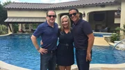 Paul Zars (left), designer Elizabeth Kilgore (center), and Tony Aguasvivas pose together in front of the Hall family's new pool, spa, and covered patio. Paul Zars (left), designer Elizabeth Kilgore (center), and Tony Aguasvivas pose together in front of the Hall family's new pool, spa, and covered patio.