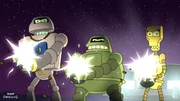 Sollte Bender das Turnier gewinnen, werden sie ihm die H&ouml;lle hei&szlig; machen: Joey, Donbot und Klemmer ...