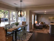 The large open dining space and interior decoration, the new house on Flip or Flop Atlanta is ready to sell.