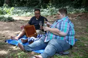 Corey and Terhan's blind date in the park.