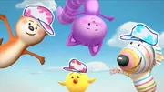 Ozzy (links), Daisy (oben), Dylan (rechts) und Bitsy (unten) sind Maler, die ein Haus streichen wollen. Ozzy (links), Daisy (oben), Dylan (rechts) und Bitsy (unten) sind Maler, die ein Haus streichen wollen.
