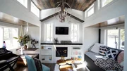 Mollie Bolin's has a an open and spacious living area in her tiny home thanks to the walls that extend out, as seen on Tiny House, Big Living. Mollie Bolin's has a an open and spacious living area in her tiny home thanks to the walls that extend out, as seen on Tiny House, Big Living.