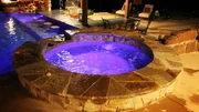 The Pool Kings even incorporated a swim-up bar adjacent to the outdoor kitchen, allowing for a seamless entertaining space. The Pool Kings even incorporated a swim-up bar adjacent to the outdoor kitchen, allowing for a seamless entertaining space.