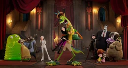 L-R: Blobby, Wanda, Wayne, Ericka, Dracula, Jonathan, Mavis, Frankenstein, Dennis, Winnie, Eunice Stein, Murray