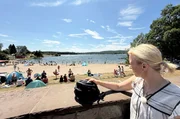 Anna Lena D&ouml;rr am Bostalsee.