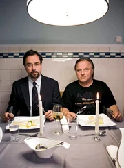Das M&uuml;nsteraner Team Prof. Karl-Friedrich Boerne (Jan Josef Liefers) und Kommissar Frank Thiel (Axel Prahl, re).