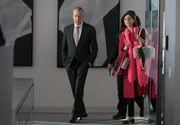 Pictured (L-R): Alan Ruck as Peter Henderson and Carrie Preston as Elsbeth Tascioni