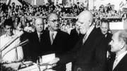 Im Bild: Bürgermeister Franz Jonas mit Bundespraesident Theodor Koerner 1954. Im Bild: Bürgermeister Franz Jonas mit Bundespraesident Theodor Koerner 1954.