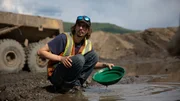 Parker Schnabel panning for gold. Parker Schnabel panning for gold.