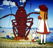 Alice und Benny Bunny treffen den Oberhummer, der ihnen vom Hummertanz erz&auml;hlt, den sie beim Kost&uuml;mfest der Herzk&ouml;nigin auff&uuml;hren sollen.