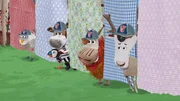 Salty und sein Team haben eine Trennmauer gebaut, sie wollen mit dem anderen Team nichts mehr zu tun haben.