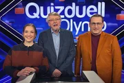 Quizduell-Olymp: Marie-Louise Finck (l.), Prof. Eckhard Freise (M.) und Manuel Hobiger (r.)