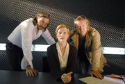 Carl Ribarski (Stefan Jürgens, li.) und sein Kollege Helmuth Nowak (Gregor Seberg) verhören Barbara Atzwanger (Franziska Stavjanik). Carl Ribarski (Stefan Jürgens, li.) und sein Kollege Helmuth Nowak (Gregor Seberg) verhören Barbara Atzwanger (Franziska Stavjanik).