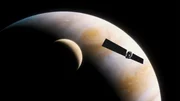 Dieses Bild ist eine k&uuml;nstlerische Darstellung eines Raumfahrzeugs, das im Jupitersystem im Einsatz ist.