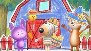 An ihrer Scheune kommen die Freunde Daisy (l.), Bitsy (M. l.), Dylan (M. r.) und Ozzy (r.) am Ende ihres Spiels zusammen. Heute haben sie Bauern gespielt und mussten die Bananenernte vor gefräßigen Hasen und einer bösen "Karottenkrähe" verteidigen. An ihrer Scheune kommen die Freunde Daisy (l.), Bitsy (M. l.), Dylan (M. r.) und Ozzy (r.) am Ende ihres Spiels zusammen. Heute haben sie Bauern gespielt und mussten die Bananenernte vor gefräßigen Hasen und einer bösen "Karottenkrähe" verteidigen.