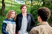 (v.li.): Luise Hart (Julia, jung), Philip Froissant (David, jung), Rojan Juan Barani (Roko, jung).