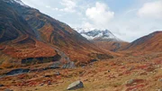 Auf der Furka-Bergstrecke dem Furkapass entgegen.