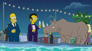 "Die Simpsons", "Bitte l&auml;cheln!." Als Marges alter Verehrer Artie Ziff die Simpsons zu seiner Hochzeit einl&auml;dt, gehen sie nur widerwillig zu dem Fest. Noch gut ist Marge und Homer in Erinnerung, wie Artie versucht hat, einen Keil zwischen sie zu treiben. Ihr Unbehagen nimmt noch zu, als sich herausstellt, dass Arties zuk&uuml;nftige Braut ein Klon von Marge ist. Unterdessen zaubert eine neue Zahnspange ein Dauerl&auml;cheln in Lisas Gesicht. Prompt schnellen ihre Beliebtheitswerte an der Schule rasant in die H&ouml;he.
