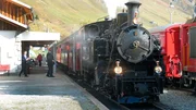 Furkadampfbahn kurz vor der Abfahrt in Realp.