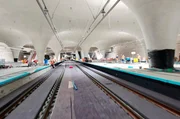 Hier sollen irgendwann einmal die Züge fahren: Die Bahnhofshalle von Stuttgart 21. Hier sollen irgendwann einmal die Züge fahren: Die Bahnhofshalle von Stuttgart 21.