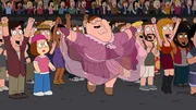Meg Griffin (Mitte l.); Peter Griffin (Mitte)