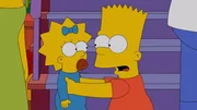 Bart (r.) beteuert Maggie (l.) seine Unschuld - doch wird sie ihm glauben?