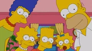 Ahnen nicht, was sie mit dem Kauf einer neuen Couch anrichten: Homer (r.), Marge (l.), Lisa (2.v.l.), Maggie (2.v.r.) und Bart (M.)