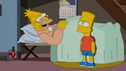 Bart (r.) k&uuml;mmert sich um Grampa (l.), der bei einem Unfall verletzt wurde. Doch so sehr sich Bart auch bem&uuml;ht, Grampa will einfach nicht genesen ...