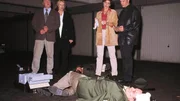 Wieder wurden Polizistenleichen in einem Parkhaus gefunden. Am Tatort: (hi.v.li.:) Kehler (Wolfgang Bathke), Staatsanw&auml;ltin Glaser (Britta Schmeling), die Gerichtsmedizinerin (Franziska Matthus) und Bongartz (Max Gertsch).