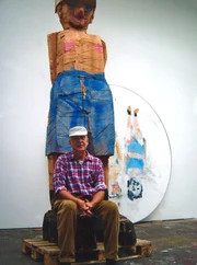Der Maler Georg Baselitz in seinem Atelier.