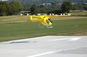Das Start-up Volocopter baut in Bruchsal am Rhein elektrische Flugtaxis, die in diesem Jahr vom ADAC als Notarzt-Shuttle getestet werden.