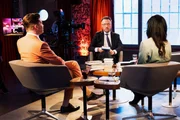 Aufzeichnung der Sendung mit (v.li.) Wolfgang M. Schmitt, Lukas Bärfuss und Samira El Ouassil Aufzeichnung der Sendung mit (v.li.) Wolfgang M. Schmitt, Lukas Bärfuss und Samira El Ouassil