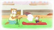 Bobo staunt über die Luftpumpe. Bobo staunt über die Luftpumpe.