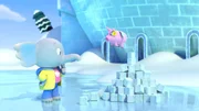 Mamfie und Pinkie möchten die Eiswürfel zu den Piratniks bringen. Mamfie und Pinkie möchten die Eiswürfel zu den Piratniks bringen.