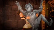 Arthurs Freund Gawain ist zu Stein erstarrt. Arthurs Freund Gawain ist zu Stein erstarrt.