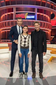 Von links: Kai Pflaume, Elin (12) und Tobias Moretti. Von links: Kai Pflaume, Elin (12) und Tobias Moretti.