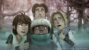 Arthur, Gawain, Sagramor und Tristan erschrecken beim Anblick vom Geist des Ritters Castus. Arthur, Gawain, Sagramor und Tristan erschrecken beim Anblick vom Geist des Ritters Castus.